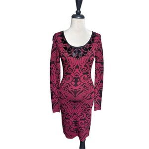 Cache Long Sleeve Embellished Bodycon Sweater Dress Size Small